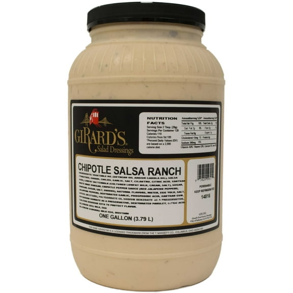 Girards Dressing Chipotle Salsa Ranch Dressing, 1 Gallon -- 2 per case.