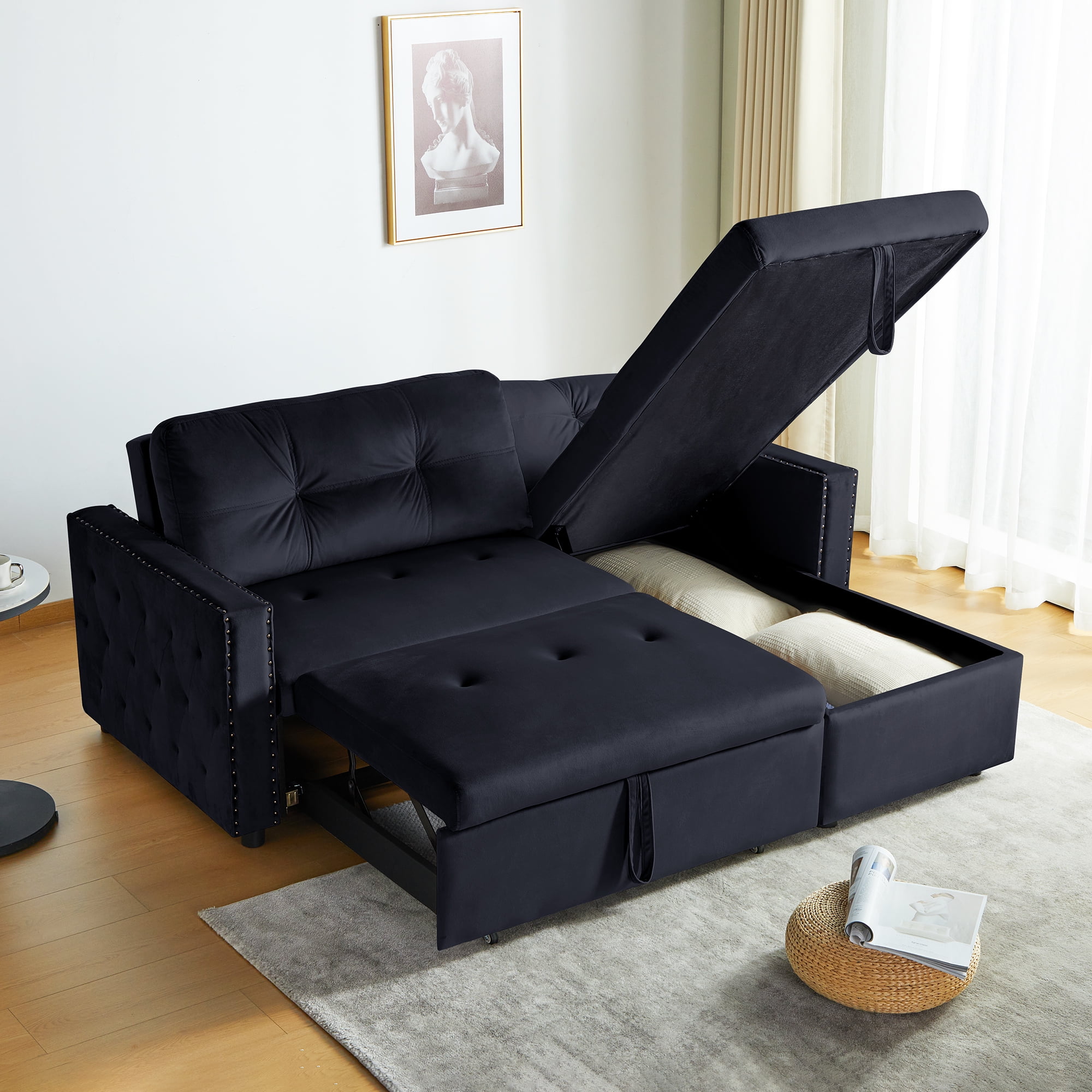 Giratree 3in1 Sofa Bed King Size, L Shaped Couch with Storage, Double