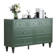 thumbnail image 1 of YOCWO 7 Drawer Fluted Dresser for Bedroom, Mid Century Chest of Drawers with Arc Edge, Wood Storage Large Dresser Organizer for Bedroom Living Room Hallway Closet, Green, 1 of 9