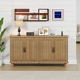 thumbnail image 1 of YOCWO Beige Sideboard and Buffets, Mid Century Storage Cabinets with 4 Doors and Adjustable Shelves Buffet Cabinet for Kitchen Dining Room Living Room Bedroom, 1 of 6