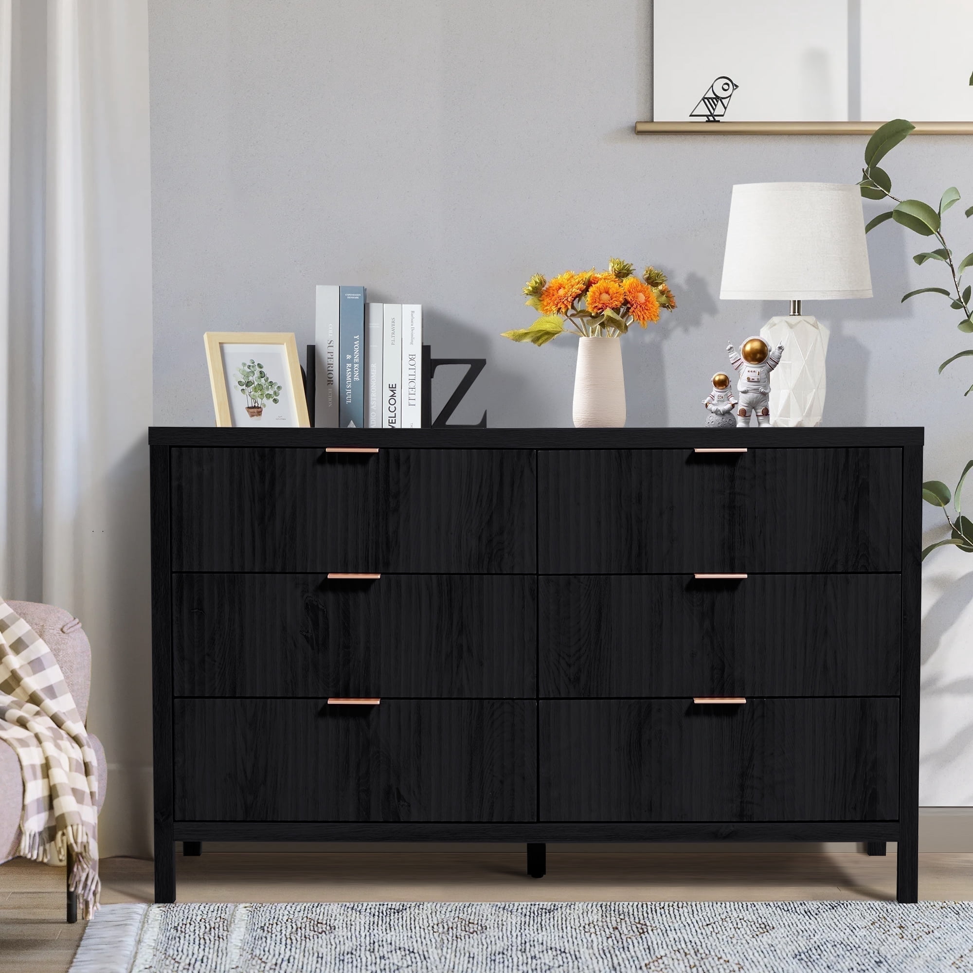 48 long dresser Lofka 7 Drawer Dresser 48inch Wide Dresser for Bedroom Chest of Drawers with Handle Free Design Modern Storage Organizer for Living Room