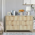 thumbnail image 1 of YOCWO Fluted 6 Drawer Dressers for Bedroom, 48" Wide Modern Chest of Drawer with 6 Big Drawers, Natural, 1 of 6