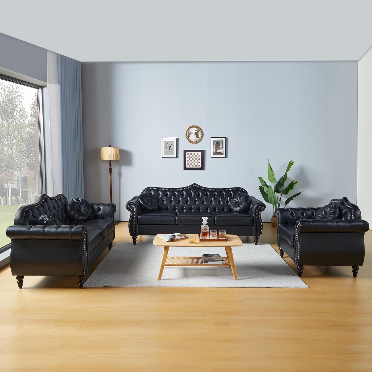 Modway Loft Living Room Set, Upholstered, Set of 3 (Armchair, Loveseat, Sofa), Multiple Colors ...