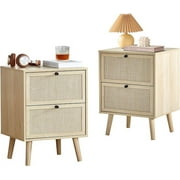 Giratree Nightstand Set of 2 with 2 Drawer for Bedroom, Bedside Table, Natural, 15.75"W* 13.78"D*21.65"H