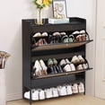 thumbnail image 1 of YOCWO Shoe Storage Cabinet with Flip Drawers for Entryway, Shoe Rack Organizer with Open Shelf, Black, 1 of 8