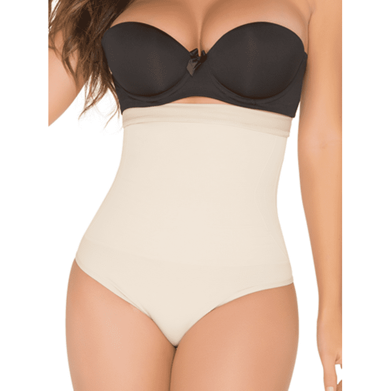 Girdle Shapewear Bodysuit-Faja Colombiana Fresh and Light Faja Body Shaper  2x Layer High Waist Bio-Crystals Thong Shapewear Bodysuit