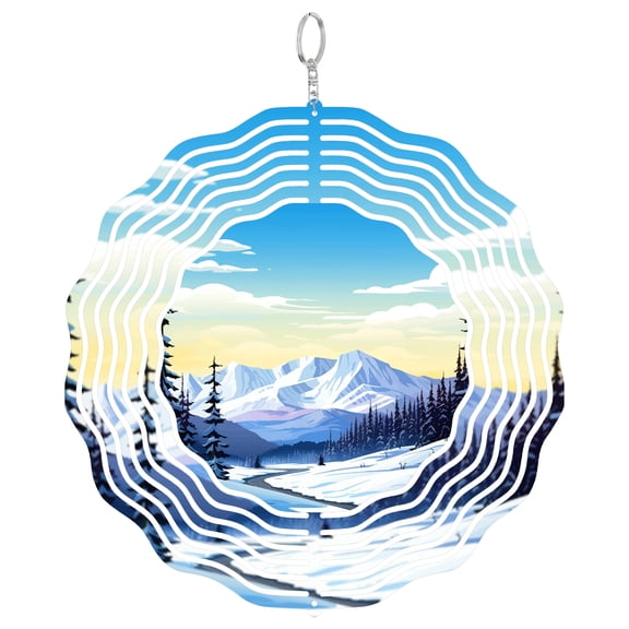 Girdwood Alaska Wind Spinner, 3D Kinetic Resort Town Yard Art Hanging Decor