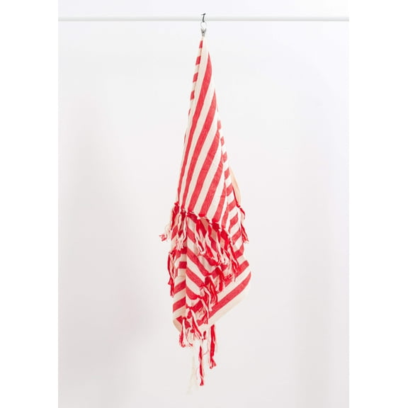 Red Picnic Table Throw, Red Stripe Blanket, Linen Peshtemal Set, Linen Beach Towel, Turkish Picnic Blanket, Boho Blanket Throw, Gift for Mom