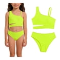 thumbnail image 1 of Girl 2 Piece Swimsuit Cutout Bikini Set with Chest Pad Girls Bathing Suits Size 8-9 Years, 1 of 8