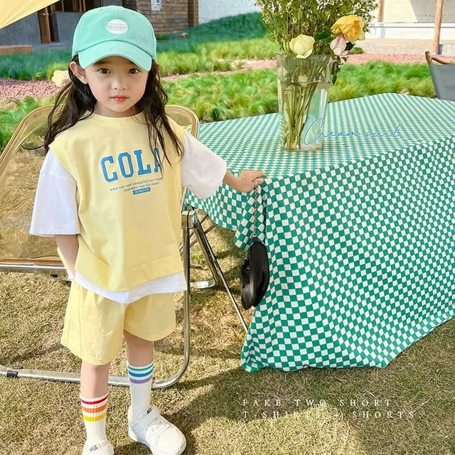 Girl 2023 New Summer Casual T-shirt Suits Korean Style Baby Youth ...