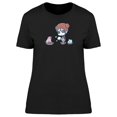 thumbnail image 1 of Girl And Piglet Pet Cartoon T-Shirt Women -Image by Shutterstock, Female x-Large, 1 of 2