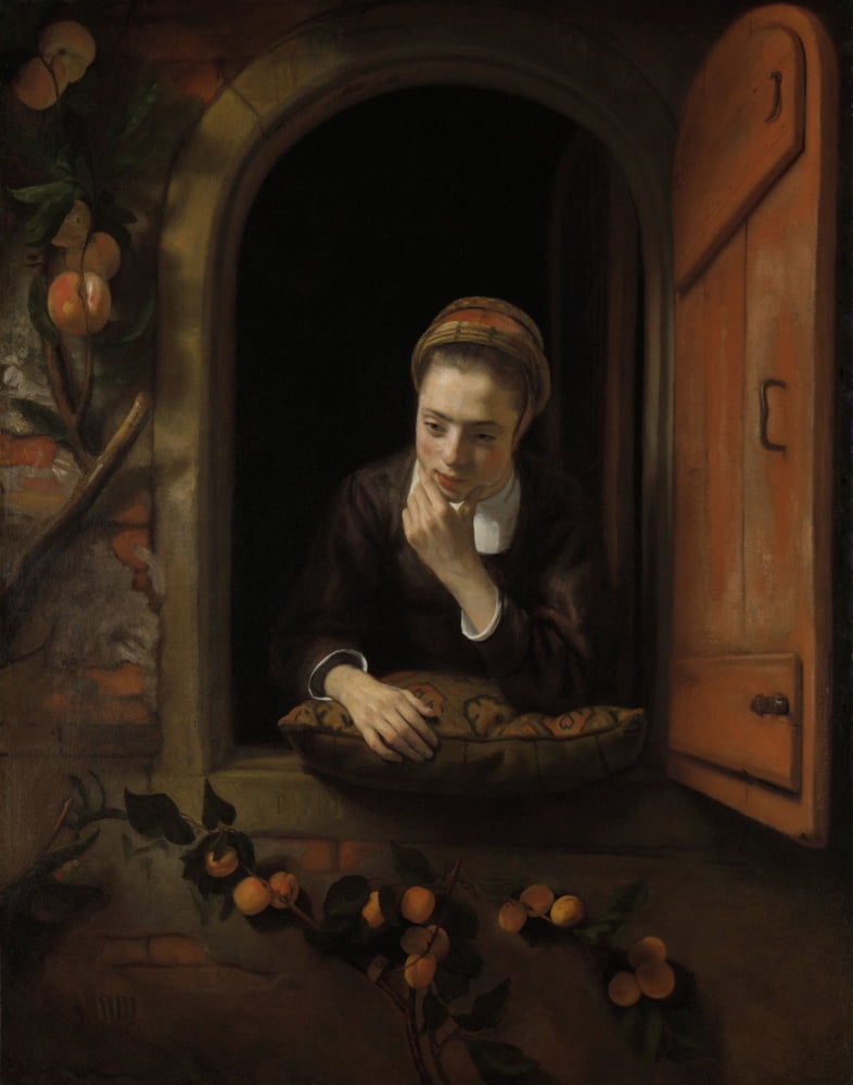 Girl At A Window Canvas Art - (24 x 36)