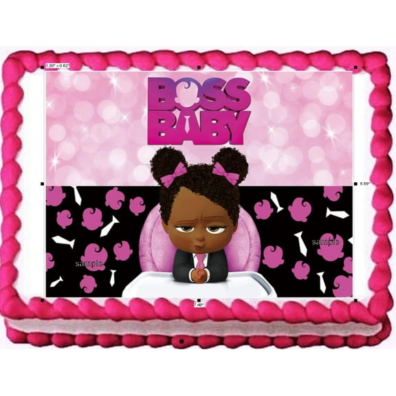 Girl Baby African American Image Edible Cake Topper Frosting Sheet