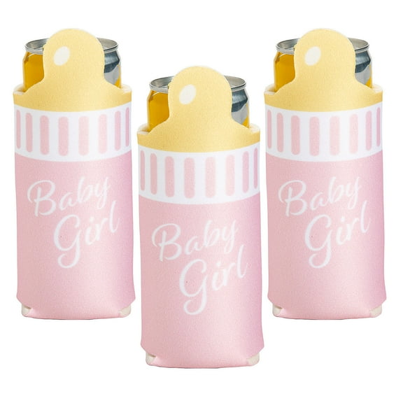 Girl Baby Bottle Slim Can Sleeves - 12 pieces