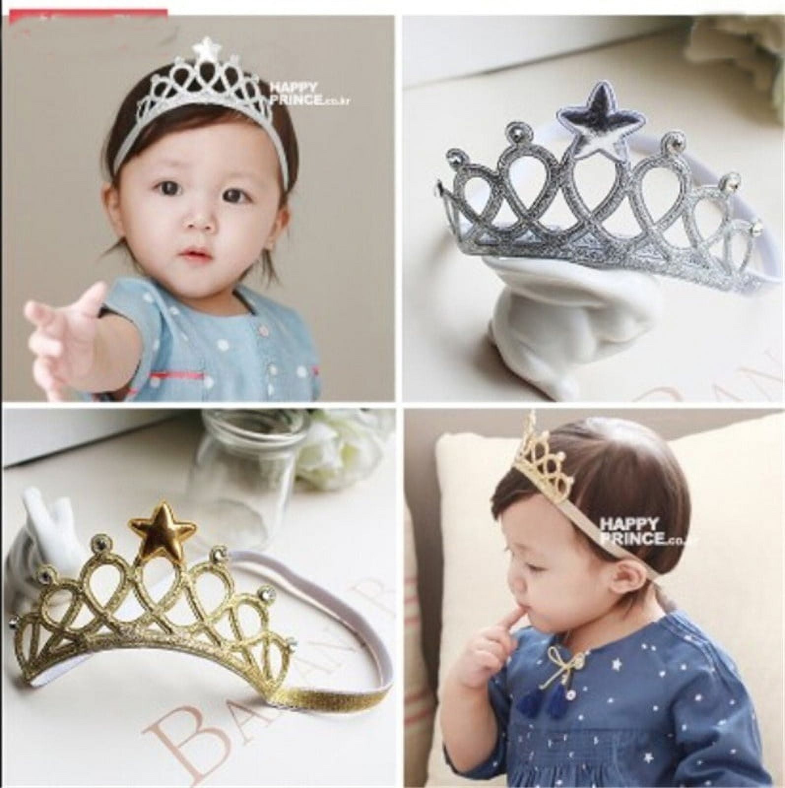 Girl Baby Hair Accessories Princess Tiaras Crowns Headband Elastic