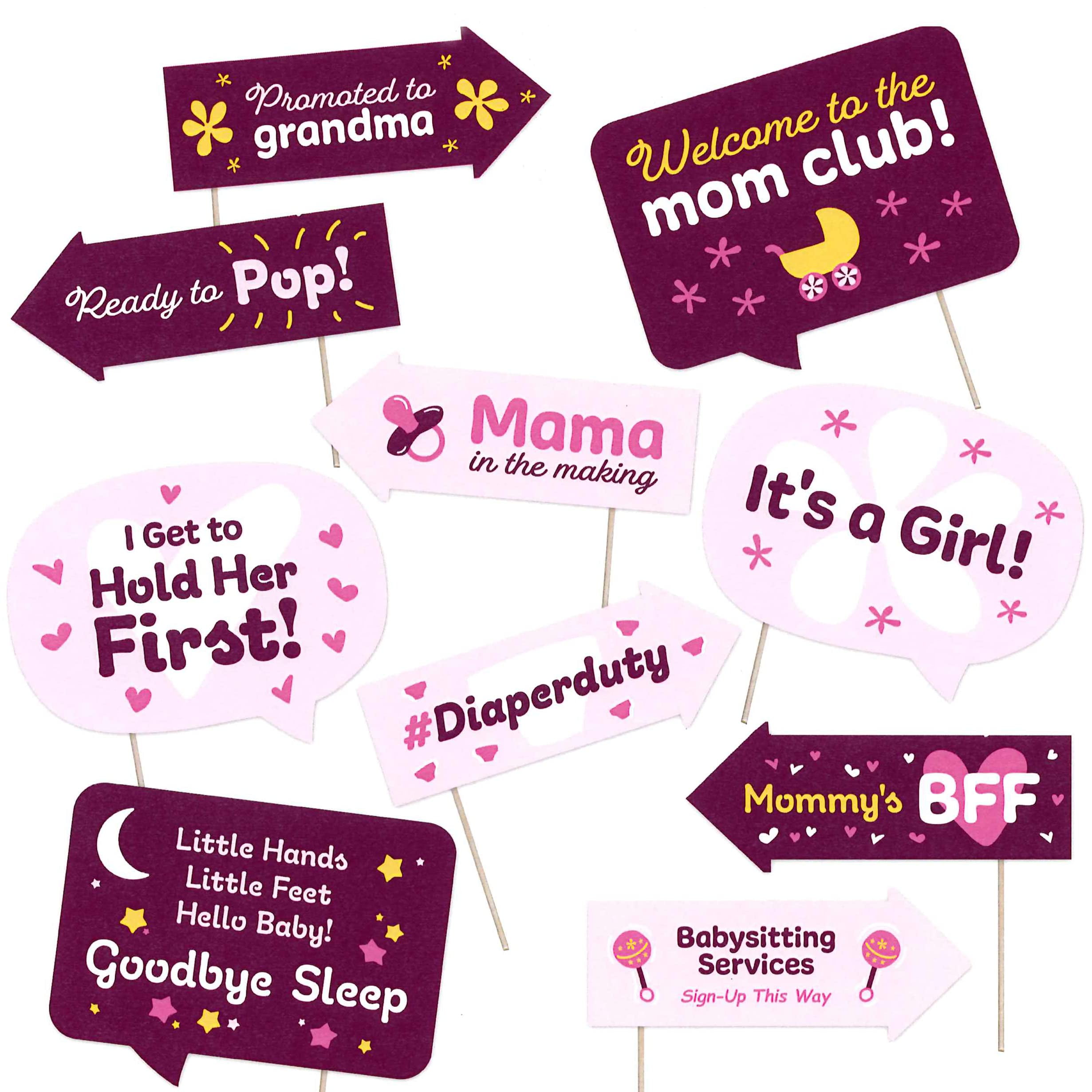 Girl Baby Shower Photo Booth Props Girl Baby Shower Party Decorations