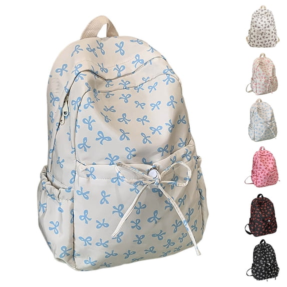 Girl Backpack Bow Backpack Cute Preppy Daypack for Teen Girls School College Bookbag Blue One Size