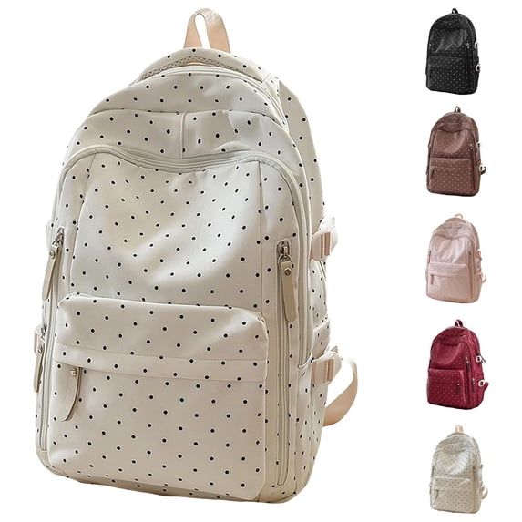 Girl Backpacks Polka Dot Backpack Casual Travel Daypack for Women E One Size