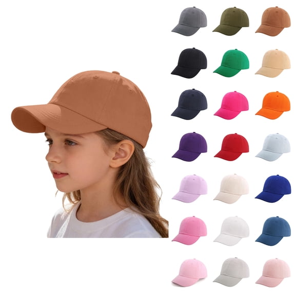 Girl Baseball Hat Adjustable Lightweight Breathable Boys Summer Hat Unisex Brown Baseball Caps Size 1-8 Years