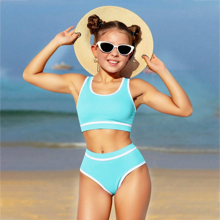 Girl Bathing Suit Girls Swimsuit Piece Bikini Set Color Block