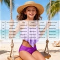 thumbnail image 1 of Girl Bathing Suits 2 Piece Ruffles Flounce Purple Beach Bikini Girl Bathing Suits with Chest Pad 7-8 Years, 1 of 9