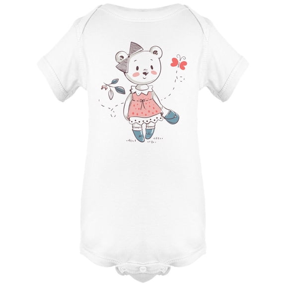 Girl Bear With Cute Dress Bodysuit Infant -Image by Shutterstock,  Newborn
