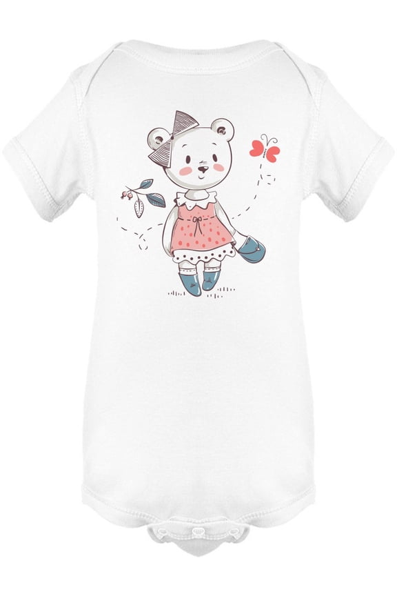 Girl Bear With Cute Dress Bodysuit Infant -Image by Shutterstock, Newborn