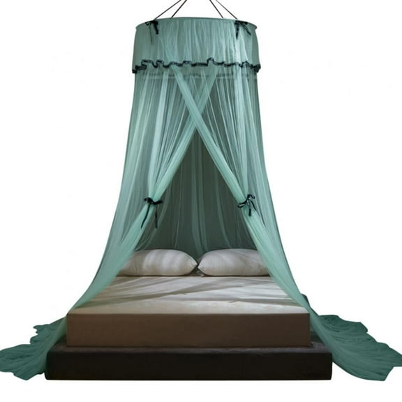 Girl Bed Canopy Lace Mosquito Net for Girls Bed, Princess Play Tent Reading Nook Round Lace Dome Curtains Baby Kids Games House,Fit Crib Full Queen Extra Large Bed