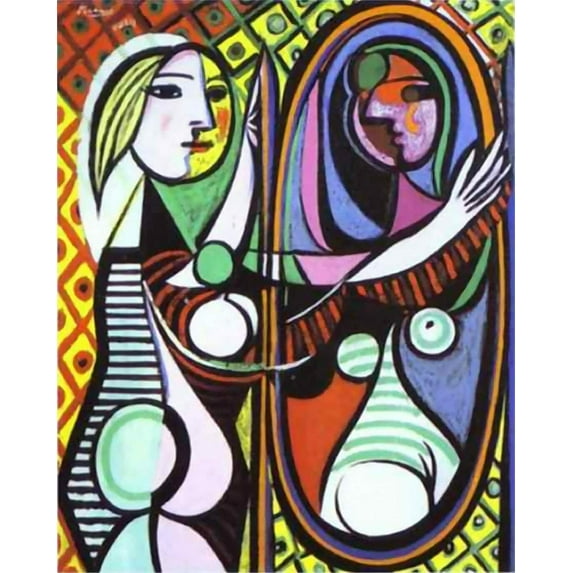 Girl Before Mirror- Picasso - CANVAS OR FINE PRINT WALL ART