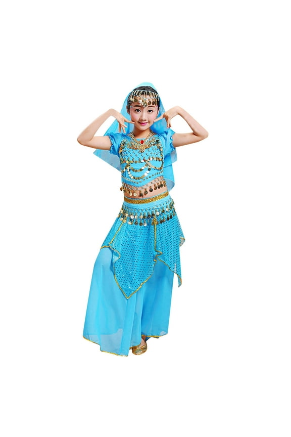 Girl Belly Dance Sequin Indian Dance Clothes Halloween Wear Carnival Sets