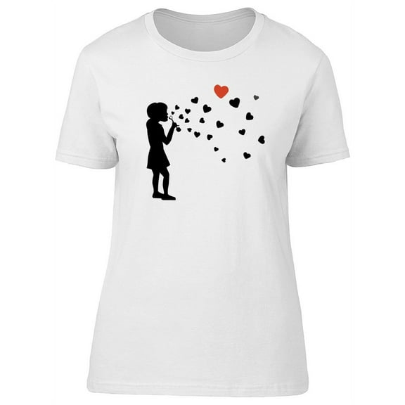 Girl Blows Soaphearts T-Shirt Women -Image by Shutterstock, Female Large