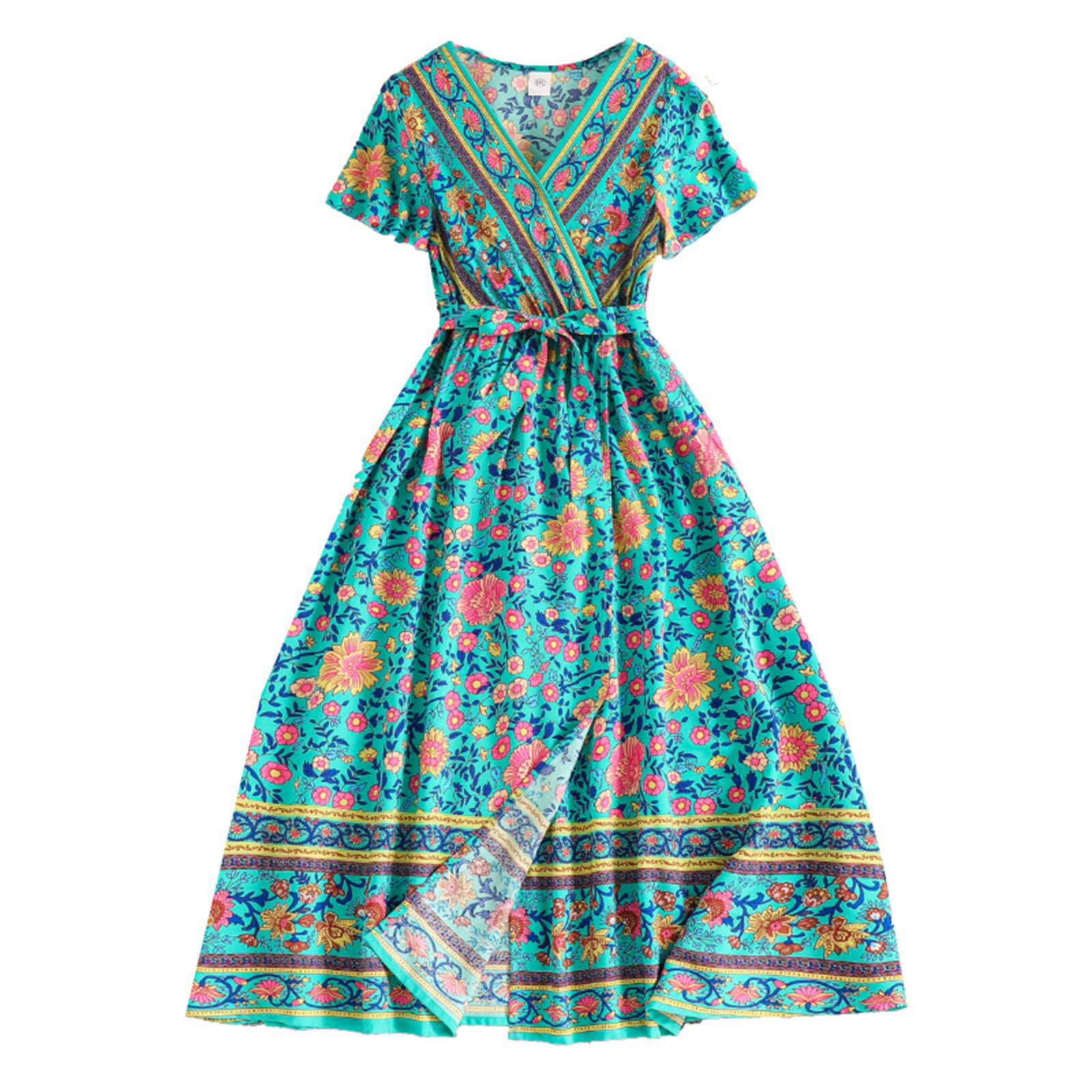 Girl Boho Dresses National Dress Easter Dresses Birthday Party Princess Dress Sundress Trendy Outfit Fashion Cothes #Blue 10-11 Years