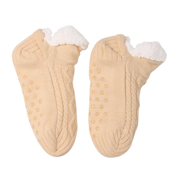 Girl Boy Sherpa-lined Fuzzy Socks Anti Skid with Grips, Baby Girl Boy Winter Socks Kids Slipper Socks Thickening Snow Socks Plush Warm Non Slip Socks