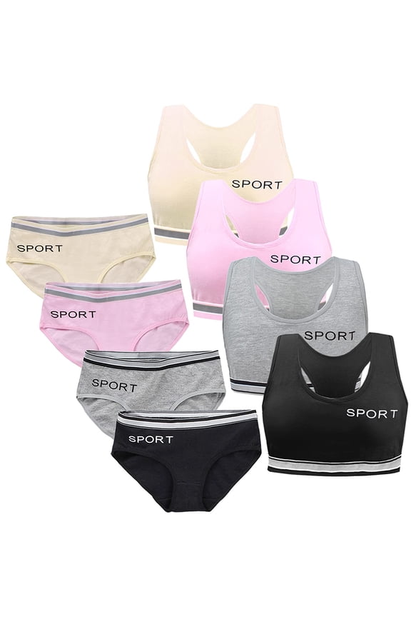 Girls Training Bra 10-15 Teen Student for Teens & Big Girls Sports Bralette Training Bras Elastic Shoulder Straps Adjustable Straps Fixed Pads