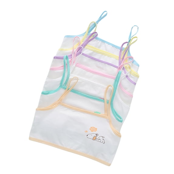Girl Bra Training Bra Fit for 8-12Years Cotton Padded Cotton Breathable Cami Bra Elastic Shoulder Straps with Bralette Straps