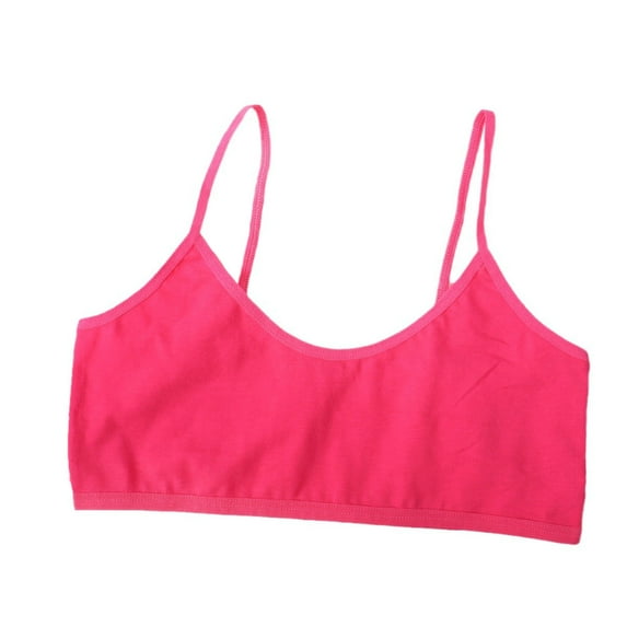Girl Bras Comfortable New Girl Solid Color Soft Comfortable Breathable Children Thin Style Student Bra Underwear Style B-60 Red S