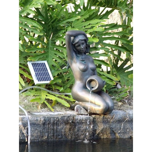 Girl Bronze Color Kneeling holding Pot 2.0W Solar Water Pump Kit