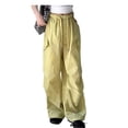 thumbnail image 1 of Girl Cargo Pants Lightweight Elastic Waist Drawstring Pants Baggy Pants Girl Wide Leg Pants Girls Hiking Pants 5-6 Years, 1 of 4