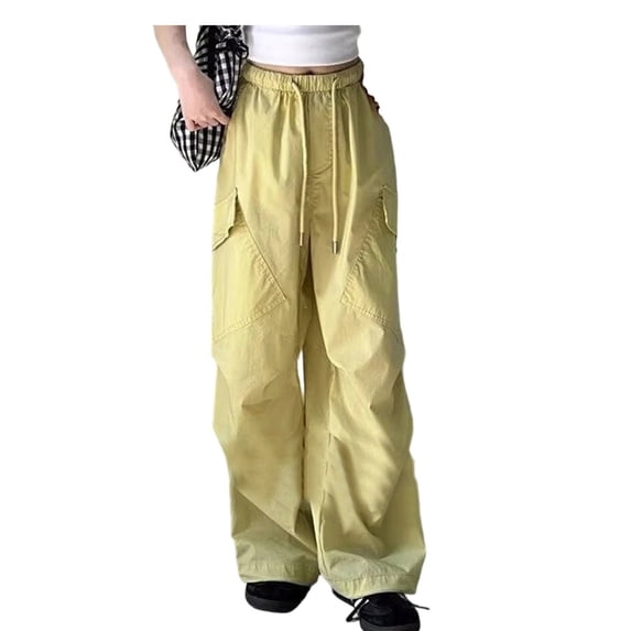 Girl Cargo Pants Lightweight Elastic Waist Drawstring Pants Baggy Pants Girl Wide Leg Pants Girls Hiking Pants 5-6 Years