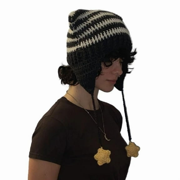 Girl Cartoon Cat Ear Knit Beanie Hat Y2K-style Party Photo Props Hot Girl