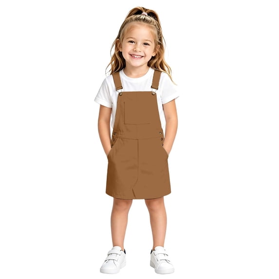 Girl Casual Dresses Loose Fit Suspenders Everyday Playful Style Girls Hawaiian Dress Size 6-7T