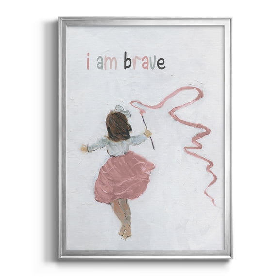 Girl Catching Wind Premium Framed Print - Ready to Hang