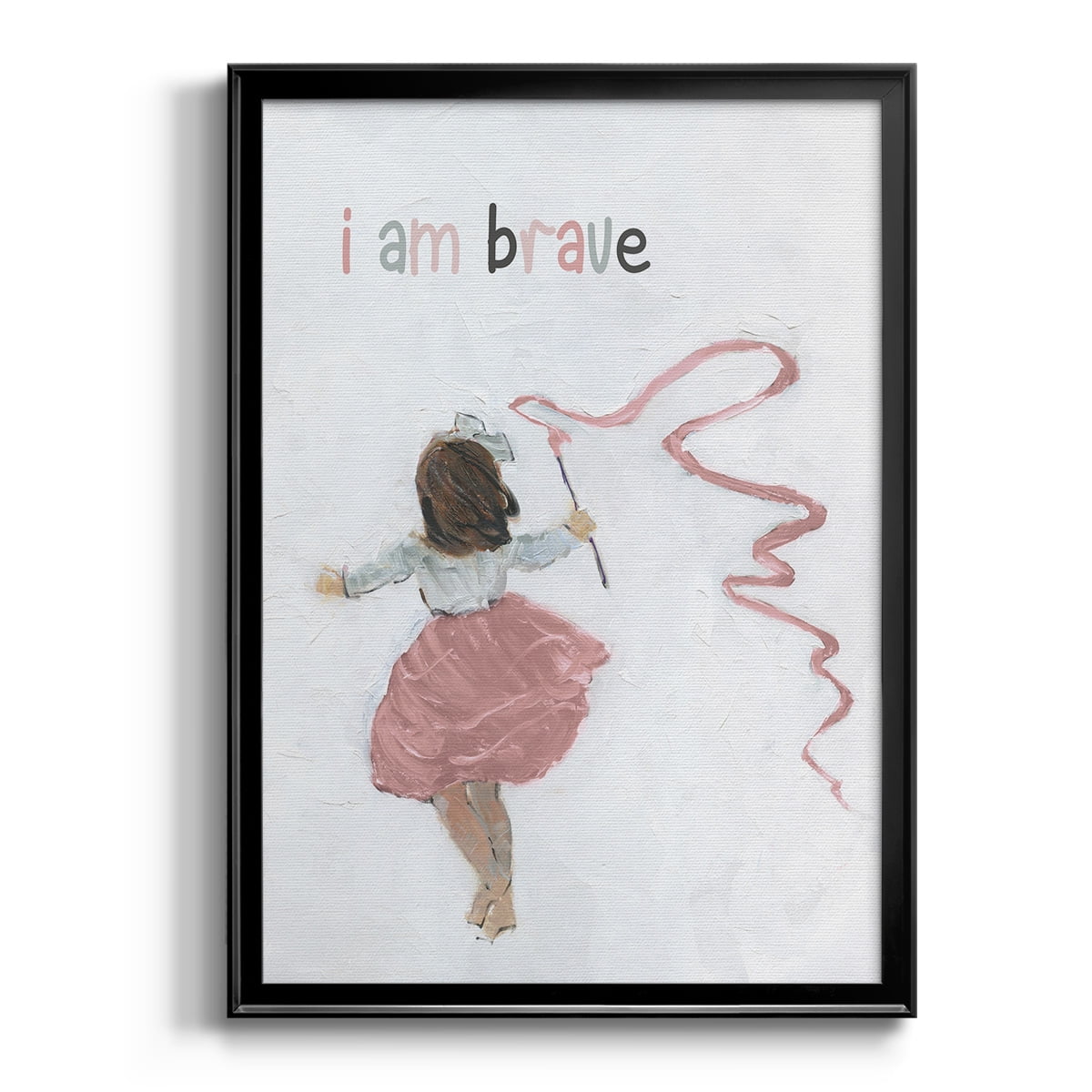 Girl Catching Wind Premium Framed Print - Ready to Hang