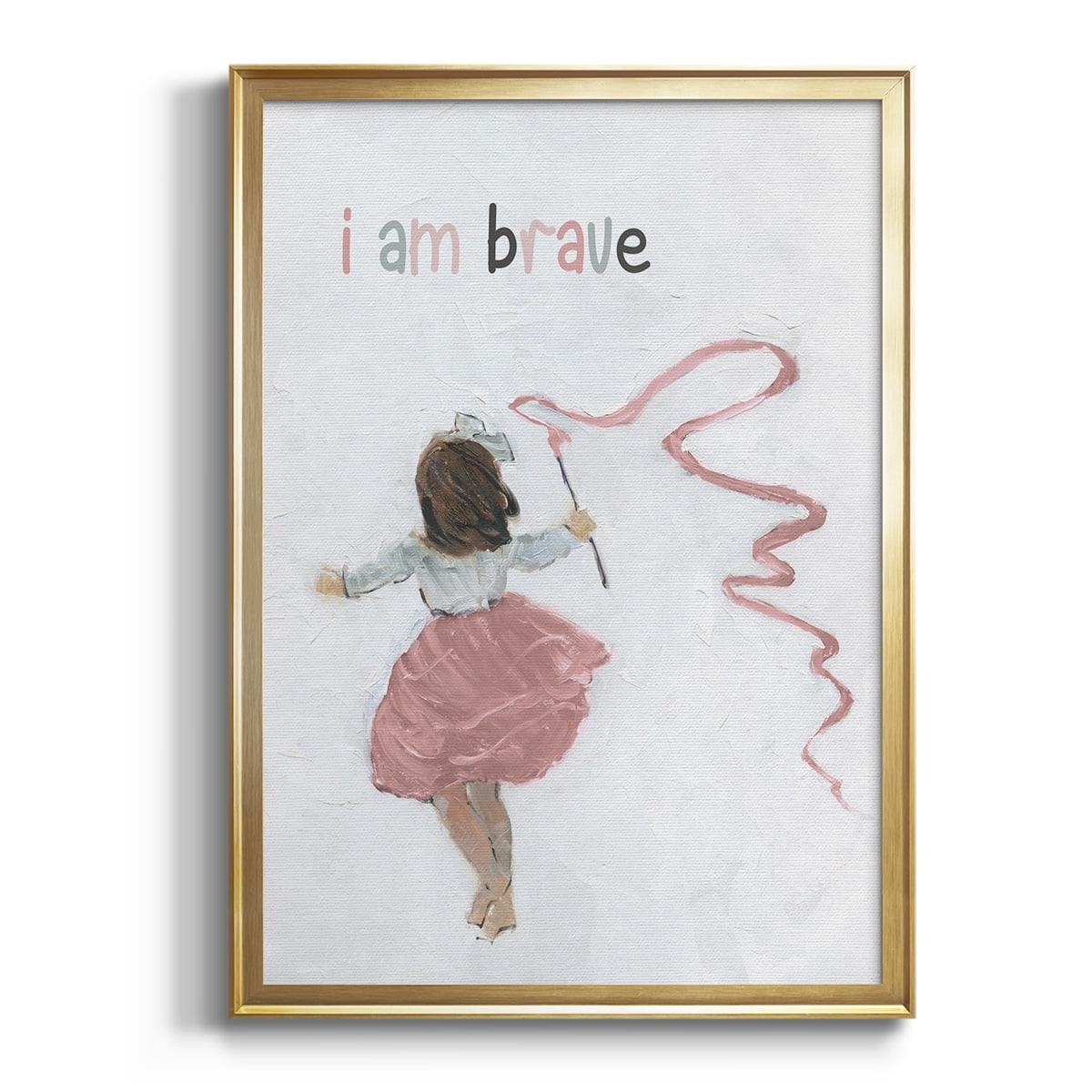 Girl Catching Wind Premium Framed Print - Ready to Hang