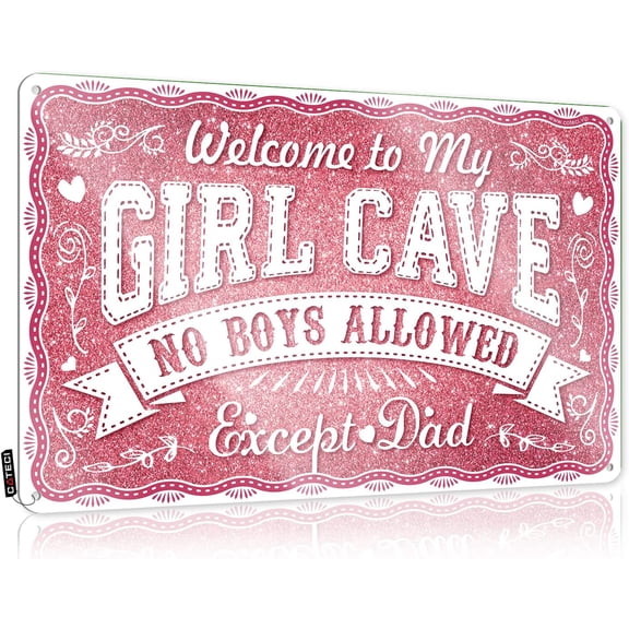 Girl Cave Signs For Bedroom Room Decor For Teen Girls No Boys Allowed Except Daddy Sign Cute Stuff Room Door Wall Decor 12 X 8 Inch