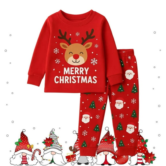 Girl Christmas Pajamas Family Matching Pajama Holiday Themed Cozy Sleepwear with Festive Print Christmas Pjs Kids Watermelon Red