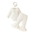 thumbnail image 1 of Girl Clothes 0 3 6 12 18 24 Months Rib Knit Romper Daisy Print Pants Headbands Baby Clothes Girls, 1 of 7