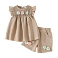 thumbnail image 1 of Girl Clothes 18-24 Months Baby Girl Clothes Toddler Girls Summer Outfits Girls' Clothing Cute Ruffle Tops Daisy Shorts Sets 9M-3T, 1 of 5