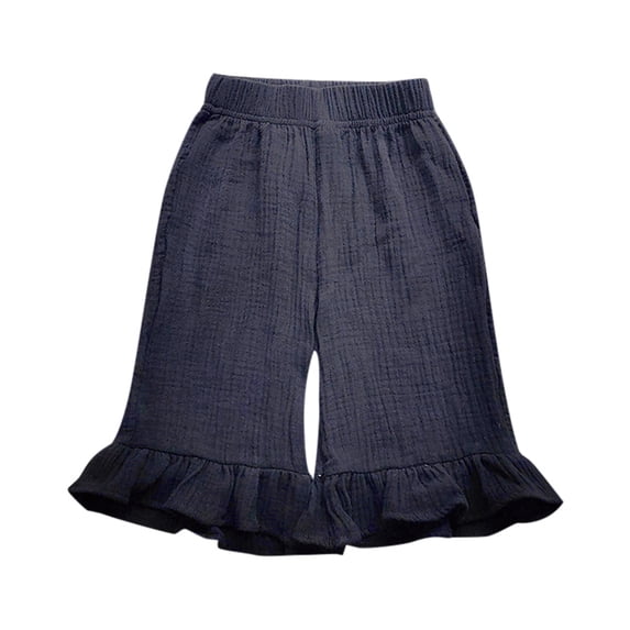 Girl Clothes 6x Size Small Girls Clothes Ruffled Girls' Double Breathable Capri Pants
