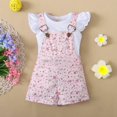 thumbnail image 1 of Girl Clothes Baby Short Sleeve T Shirts Sunflower Overalls Romper Jumpsuit Summer Outfit Cute Clothing Set, 1 of 7